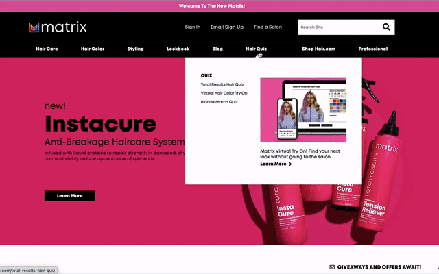 Real-World Example: Matrix Hair Care Quiz Experience