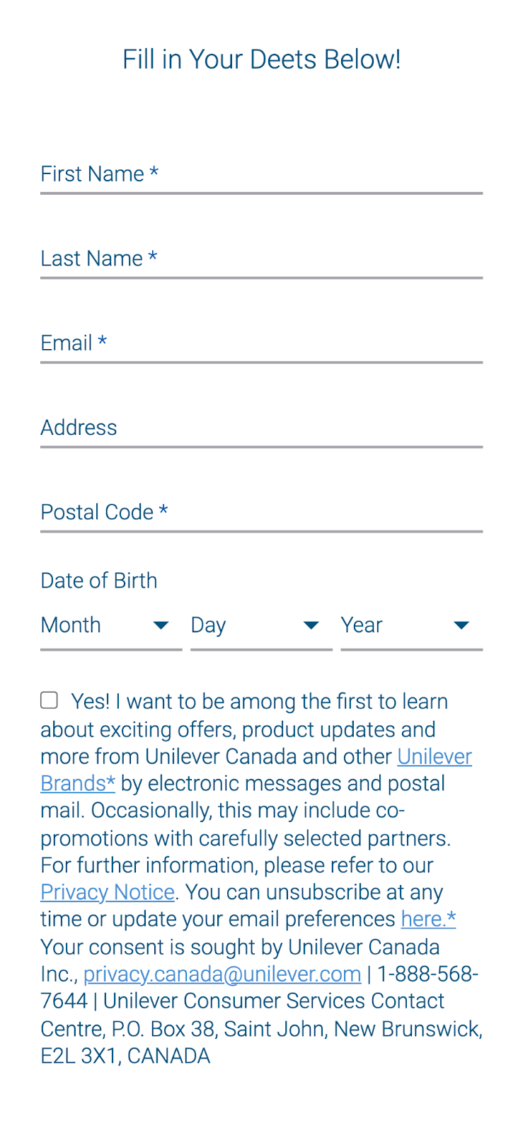 Zero-Party Data Highlight: Unilever Onboarding Quiz