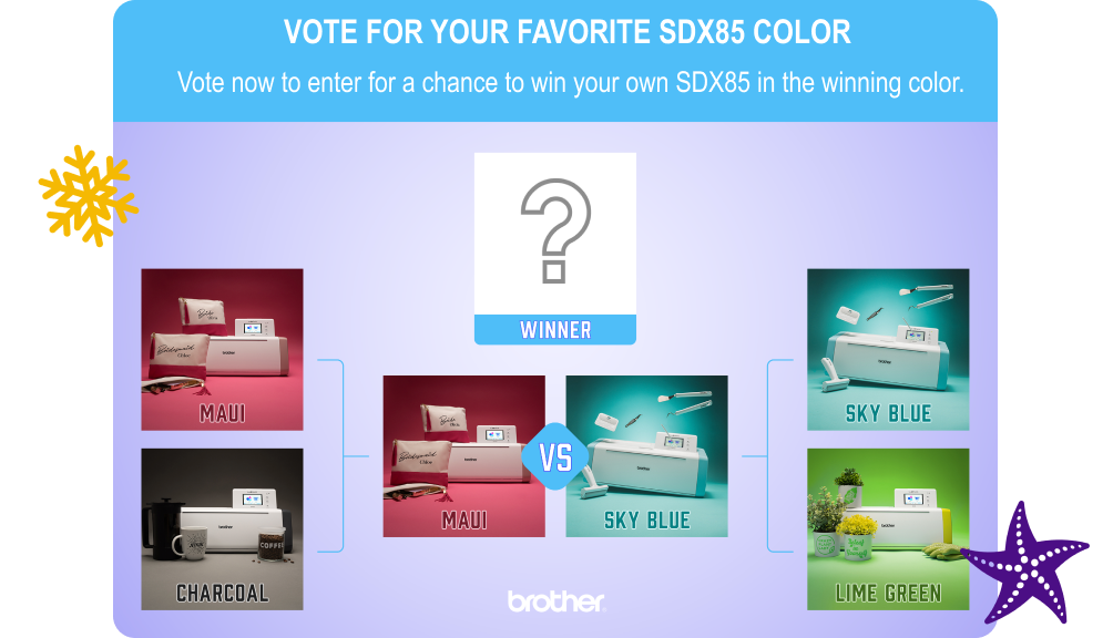 Match up of printer colors for voting bracket