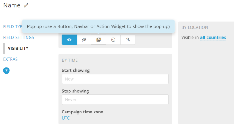 ShortStack lets you customize the times to start showing and stop showing a form field widget.