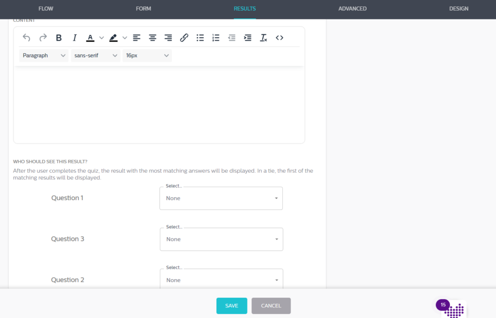 Wyng lets you set the correct choice in a multiple-choice question and display the results to participants.